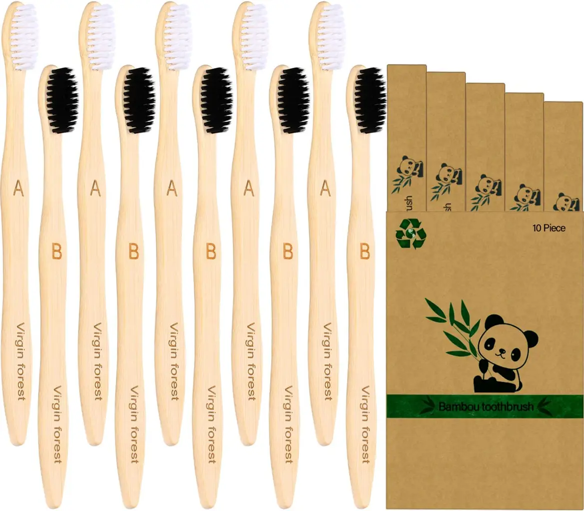 Eco-Friendly Bamboo Toothbrushes – Biodegradable & Sustainable (Pack of 10)